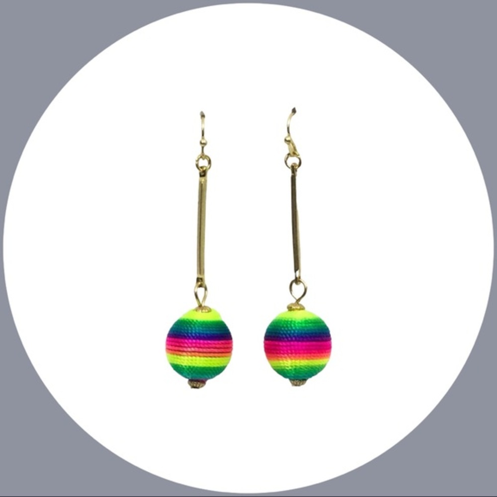Gold Bar Drop Earrings